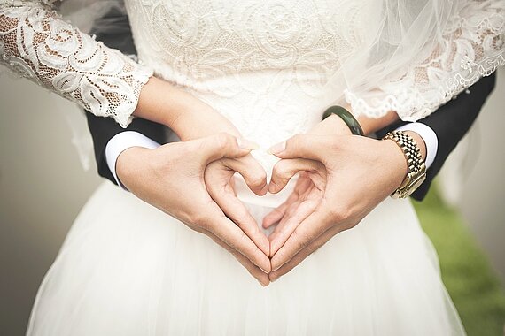 Hochzeit, Herzen, Braut und Bräutigam